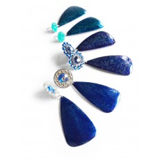 Blue Dangle Post Earrings, Royal Blue Earrings, Dark Blue Earrings, Teal